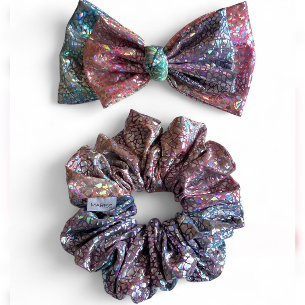 HANDMADE Multicolor Scrunchie and Bow Set - Picture 2 of 7